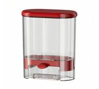 Wswqop Contenitore per Cereali con Pulsante | Preciso, Contenitore per Cereali con Dosatore Integrato, Ordinato, ripostiglio, Rosso, 1.7L