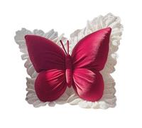 Wswqop Cuscino a Forma di Farfalla, Cuscino per Divano, Centrotavola, 50 Cm X 40 Cm, Cuscino per Schienale, Supporto per La Vita per Divano, Soggiorno, Divan, Rosso