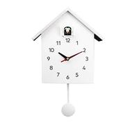 Wswqop Elegante Orologio da Parete con Orologio a cucù - Movimento Silenzioso, Design Moderno E Minimalista, Orologio a Doppio Utilizzo per Camera da Letto D, Bianco