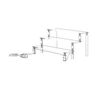 Wswqop Espositore Acrilico a Gradini con Illuminazione Supporto a Ripiani Rialzo Trasparente Mensola Scalinata Materiale Acrilico 4 Mm E Led Integrati Adatto , Blu