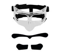 Wswqop Maschera Protettiva Naso Adulto Copertura Facciale Elasticizzata PC Regolabile per Protezione E Viso da Urti Adatta a Sport Come Pallacanestro, Adesivo Nero Trasparente