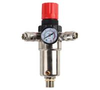 Wswqop Regolatore di Pressione con Filtro per Compressore Manometro Separatore Umidità Attacchi Rapidi Doppio Controllo Uscita E Riduzione Acqua Adatto a Officina Garage Verniciatura Gonfiaggio , 1/2