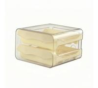 Wswqop Scatola per Uova in Acrilico Salvaspazio | Plastica Robusta e Trasparente, Organizer per Cassetto Uova, Protettivo, uova in Acrilico, Beige