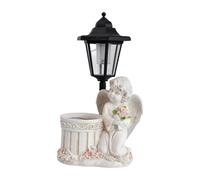 Wswqop Statua da Giardino a Forma Solare, Scultura Decorativa per Esterni, Figura con Lanterna, Ideale per Giardini di Ville, Bianco