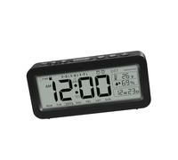 Wswqop Sveglia Digitale con Display, Orologio da Tavolo, Visualizzazione //Giorno della Settimana, Visualizzazione di Temperatura/umidità per Studi, Nero
