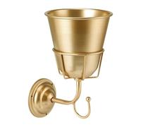 Wswqop Vaso da Parete Dorato, Supporto per Piante Sospeso in Metallo dal Design Creativo, Ideale per Piante da Interno, Casa O Ufficio.