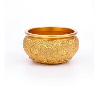 Wswqop Vassoio Decorativo in Ottone Coppa Ciotola Piatto Centrotavola con Incisioni Cinesi E Figura di Rana Tridimensionale, 6 Sabbia Dorata Rospo D Oro Otto Benedizioni Vaso del Tesoro