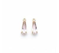 Wswqop Zircone Pendente Ciondolo Goccia Rame Placcato Oro Charm per Gioielli Bracciali Collane Orecchini Riflessi Brillanti Artigianato Fai da Te Adatto a, Rosa