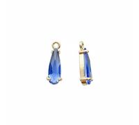 Wswqop Zircone Pendente Ciondolo Goccia Rame Placcato Oro Charm per Gioielli Bracciali Collane Orecchini Riflessi Brillanti Artigianato Fai da Te Adatto a, Blu