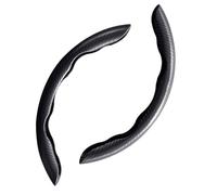 WSXQAZ 2 Pezzi Coprivolante Auto per Audi A3 Sportback 8V Hatchback 2016 2017 2018 2019 2020, Segmentata Protezione del Volante Copri Antiscivolo Fibra Accessori Auto,Black