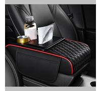 WSYLJX Cuscino Bracciolo Auto per Bentley Arnage Blue Train Series Limousine Red Label, AntiGraffio Pelle Console Centrale Pad con Tasche Laterali Accessori Interni,Black-Red