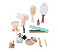 Wsymxuo Accessori Trucco Giocattolo Forme Arrotondate Kit Trucco Legno Creatività Set Parrucchiere in Legno per Bambini
