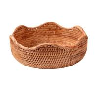 Wsymxuo Cestino in Rattan Fatto a Mano Cestino Frutta in Rattan Rustico per, Wave M