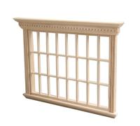 Wsymxuo Finestra in Legno Grezza Finestra con Telaio Non Verniciate Accessori per Modellisti, Modellismo