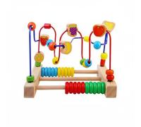 Wsymxuo Percorso di Perline in Legno Attenzione e Concentrazione Percorso Perline Multi-Traccia Bordi Arrotondati Gioco di Coordinazione Occhio Mano, Frutta