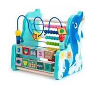 Wsymxuo Percorso Perline Delfino Multifunzione Telaio Conteggio Delfino Numeri e Forme Percorso di Perline in Legno per Casa, Asilo, Aula