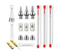 Wsymxuo Set Completo di 13 Ugelli per Pistola a Spruzzo in Rame, Comprensivo di Kit di Pulizia E Strumenti per L'area di Lavoro Dedicata Al Modellismo.
