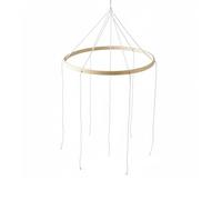 Wsymxuo Supporto Giostrina Culla Fai da Te Arco Mobile Culla Bambù Naturale Telaio Mobile in Legno per Bambini 0-1 Anni, Camera Del Bebè, Grande Cerchio Di Bambù A Sei Fori, Diametro 23cm