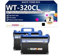 WT-320 ontenitore per Toner di Scarto Compatibile per Brother HL-L8250CDN L8350CDW L8350CDWT L9200CDWT MFC-L8600CDW Stampanti, Alta Resa 50000 Pagine, Stampa Nitida,Black-2 pack