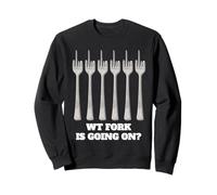 WT Fork WTF sta andando su più denti piegati divertente gioco di parole umorismo Felpa