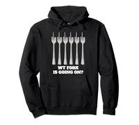 WT Fork WTF sta andando su più denti piegati divertente gioco di parole umorismo Felpa con Cappuccio