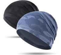 WTACTFUL 2 Pezzi Berretto Skull cap Sottocasco Estivo, Traspirante Leggero Calotta Antisudore Casco Cantiere Tessuto Rinfrescante Corsa Bici Moto Cuffia Uomo Donna