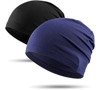 WTACTFUL 2 Pezzi Berretto Skull cap Sottocasco Estivo, Traspirante Leggero Calotta Antisudore Casco Cantiere Tessuto Rinfrescante Corsa Bici Moto Cuffia Uomo Donna