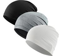 WTACTFUL 3 Pezzi Berretto Sottocasco Estivo Traspirante Leggero Calotta Antisudore Casco Cantiere Tessuto Rinfrescante Corsa Bici Moto Lavoro Cuffia Ciclismo Running Notte Capelli Lunghi Uomo
