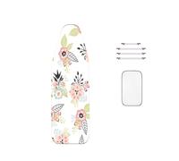 WTAIS Cotone - Copriasse da Stiro, 150x60cm, Misura Extra-Large Pink Flower Spessore A 2 Strati - ASSE Stiro Coperture, con Rete Isolante E Chiusure