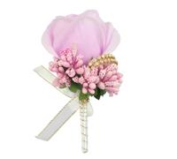 WTAXBH Corsage Matrimonio 2 Pezzi Corpetti da Sposa e boutonnieres Rose Artificiali Seta Sposo Fiore all'occhiello Groomsman asola(Light Purple 1)