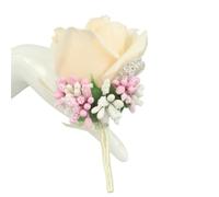WTAXBH Corsage Matrimonio 2 Pezzi Corpetti da Sposa e boutonnieres Rose Artificiali Seta Sposo Fiore all'occhiello Groomsman asola(Champange 2)