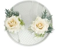 WTAXBH Corsage Matrimonio Set 2 Pezzi Viola Rosa Champagne Corpetto da Polso Sposa e Fiore all'occhiello for la, Damigella d'Onore, Uomo, Sposo(Champagne-2PCS Set)