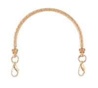 WTAXBH Manici per Borse a Forma di D Alloy Elegant DIY Bag Handle Replacement for Handbag Purse Tote Shoulder Bags Making Accessories Light Gold Black(D-2)