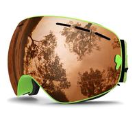 WTAXBH Occhiali da Sci Ski Goggles,Winter Snow Sports Goggles with Anti-fog UV Protection for Men Women Youth Interchangeable Lens - Premium Goggles(C26 Green orange)