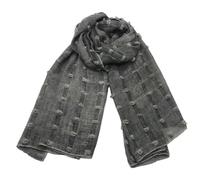 WTAXBH Sciarpa in Cotone e Lino Sciarpa in cotone e lino, tinta sporca primaverile, a righe, con piccola palla, punta chiusa, scialle da donna(Color 1)