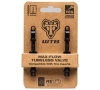 WTB Max-Flow - Valvole per bicicletta senza camera d'aria (confezione da 2), valvola Presta in lega da 44 mm, più flusso d'aria, compatibile con inserti