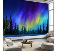 WTD - Carta da parati 3D in tessuto non tessuto, motivo: foresta magica, paesaggio nord, multicolore, 200 x 140 cm (larghezza x altezza), decorazione da parete per ragazze, ragazzi, camera da letto