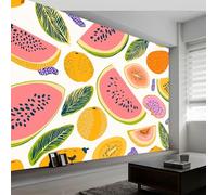 WTD - Carta da parati da parete con frutti di anguria Papaya, in tessuto non tessuto, decorazione da parete, 250 x 175 cm, effetto 3D, poster panoramico, per camera da letto, soggiorno, cameretta dei