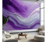 WTD - Carta da parati da parete in argento con glitter e marmo, colore viola, 250 x 175 cm, effetto 3D, per camera da letto, soggiorno, cameretta dei bambini