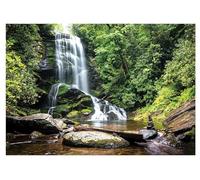 WTD - Carta da parati fotografica a cascata con foresta, effetto 3D, paesaggio naturale, 416 x 254 cm, con colla, per soggiorno, camera da letto, corridoio, carta da parati in tessuto non tessuto