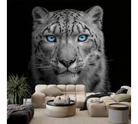 WTD - Carta da parati fotografica con ritratto di leopardo delle nevi, 300 x 210 cm, in tessuto non tessuto, stampa moderna, per camera da letto, soggiorno, decorazione per la casa