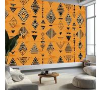 WTD - Decalcomanie da parete con runa geometrica tradizionale, colore marrone, 450 x 315 cm (larghezza x altezza), per soggiorno, camera da letto, parete panoramica, per cameretta dei bambini