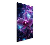 WTD - Stampa su tela con orchidee al neon luminosa come un sogno, 60 x 30 cm, XXL su telaio, decorazione da parete o soggiorno