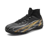 WTDXSPS Scarpe da Calcio, Scarpe da Calcio AG/TF ad Alta Potenza di Presa, Tacchetti da Calcio da Uomo Leggeri, per Unisex/Outdoor/Indoor/Competizione/Allenamento(Black TF,46 EU)