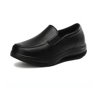 WTDXSPS Scarpe da Lavoro Traspiranti da Donna, vestibilità Comoda da Lavoro Leggera e Impermeabile, Scarpe da Allattamento da Donna comode, Scarpe da Lavoro Mocassini da Ristorante(Black,38 EU)