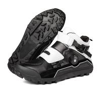 WTDXSPS Stivali da Moto reinventati, Traspiranti, durevoli e Impermeabili, per Un Comfort Superiore delle Scarpe da Moto(White,49 EU)