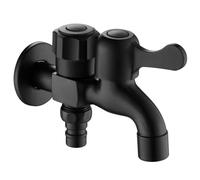 WTEPNQQDI Rubinetto for Lavatrice for Nero Uno in Due Doppio for mocio for Esterni for Montaggio a Parete da 1/2 Pollice for lavello, Nero B(Black B)