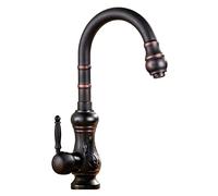 WTEPNQQDI Rubinetto for lavello da Cucina retrò, Rubinetto for lavabo Bagno Vintage, for in Ottone Antico, rubinetti for Neri, for Alto, Nero(Noir)