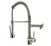 WTEPNQQDI Rubinetto for lavello da Cucina, Rubinetto dal Design Moderno a Molla con spruzzatore a Scomparsa, Miscelatore for Girevole in Rame monocomando for Acqua Calda e Fredda