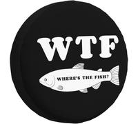 WTF Dov'È Il Pesce? Copertura della Gomma Premium Copri Ruota di Scorta Durevole Copriruota Universale per SUV Truck Camion Rimorchio 16inch